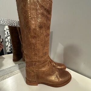 Brown Leather Knee-High Boots